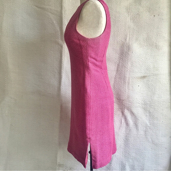 Vintage 90s S/M Barbie Dress Tailored 100% Silk Tweed Pink - Picture 6 of 9